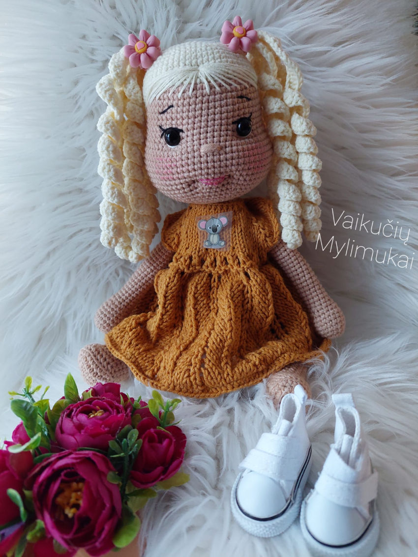 Miela, rankų darbo, šviesiaplaukė lėlytė ❤️ žaislai | minkšti | miela, rankų darbo, šviesiaplaukė lėlytė