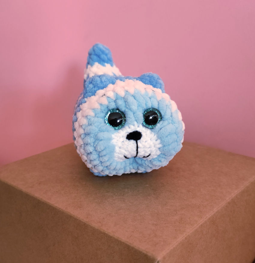 Nertas katinėlis apie 10cm žaislai | minkšti | nertas katinėlis apie 10cm