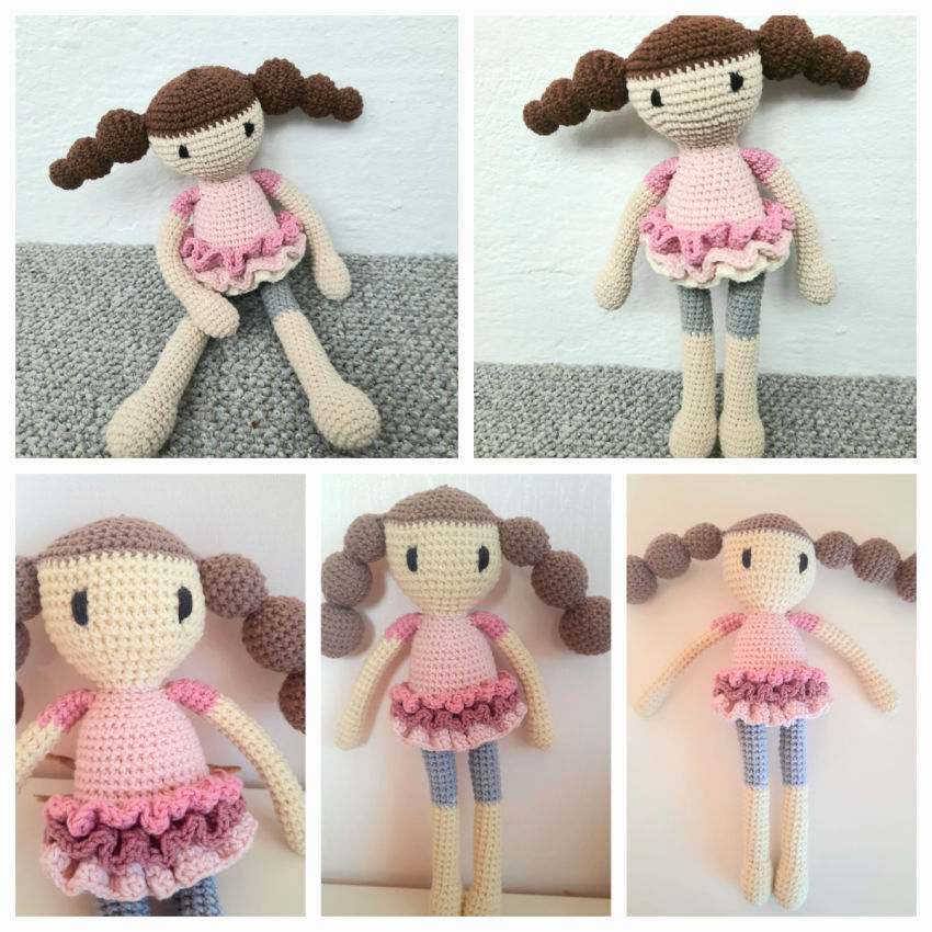 Minkštas žaislas - lėlė su ilgomis kasomis ir marga suknele 32cm 🥰 žaislai | lėlės | minkštas žaislas - lėlė su ilgomis kasom