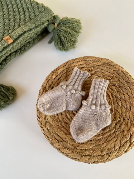 avalynė | kojinės | Merino vilnos kojinės su bumbuliukais kū