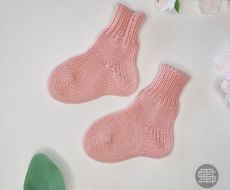 Kūdikio kojinytės rožinės merino vilnos kojinytės pirmosios kojinytės kūdikiui