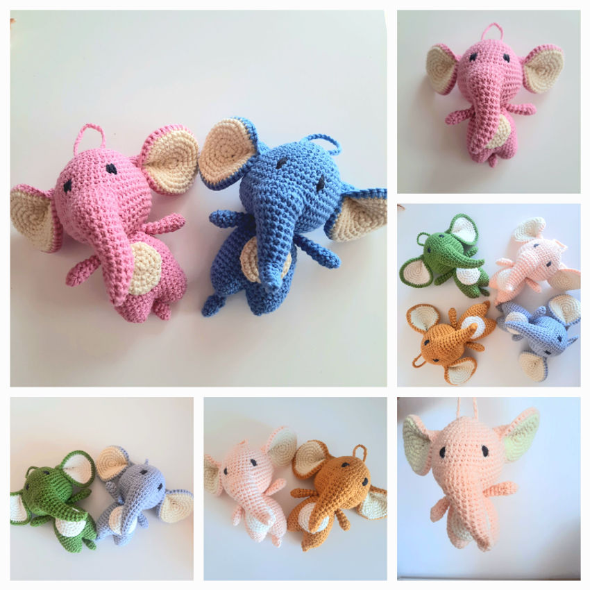 Nerti laimingi drambliukai 🤩 16 cm ūgio įvairių spalvų žaislai | minkšti | nerti laimingi drambliukai 🤩 16 cm ūgio