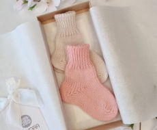 Rinkinys kojinyčių rožinės ir nude spalvų dovana mergaitei dovana naujagimei