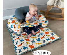 Funkcionalioji pagalvė su žaidimų kilimėliu šuniukai smagieji