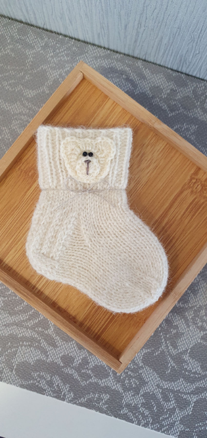 Šiurkščios vilnos kojinytės naujagimiui pėdutės ilgis 9cm avalynė | kojinės | šiurkščios vilnos kojinytės naujagimiui