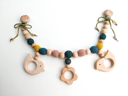 žaislai | karuselės | Vežimėlio grandinė su mediniais paukštel