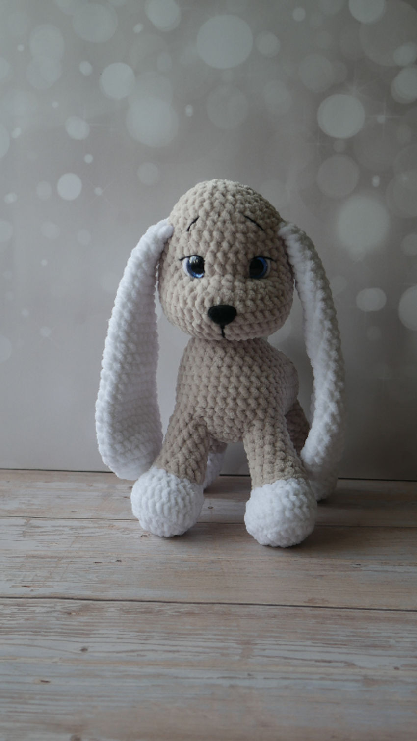 Rankų darbo pliušinis žaislas - šuniukas išmatavimai 25 x 30 cm šv ruda žaislai | minkšti | rankų darbo pliušinis žaislas - šuniukas