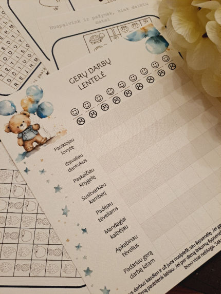 žaislai | lavinamieji | Gerų darbų lentelė berniukams ir mergait