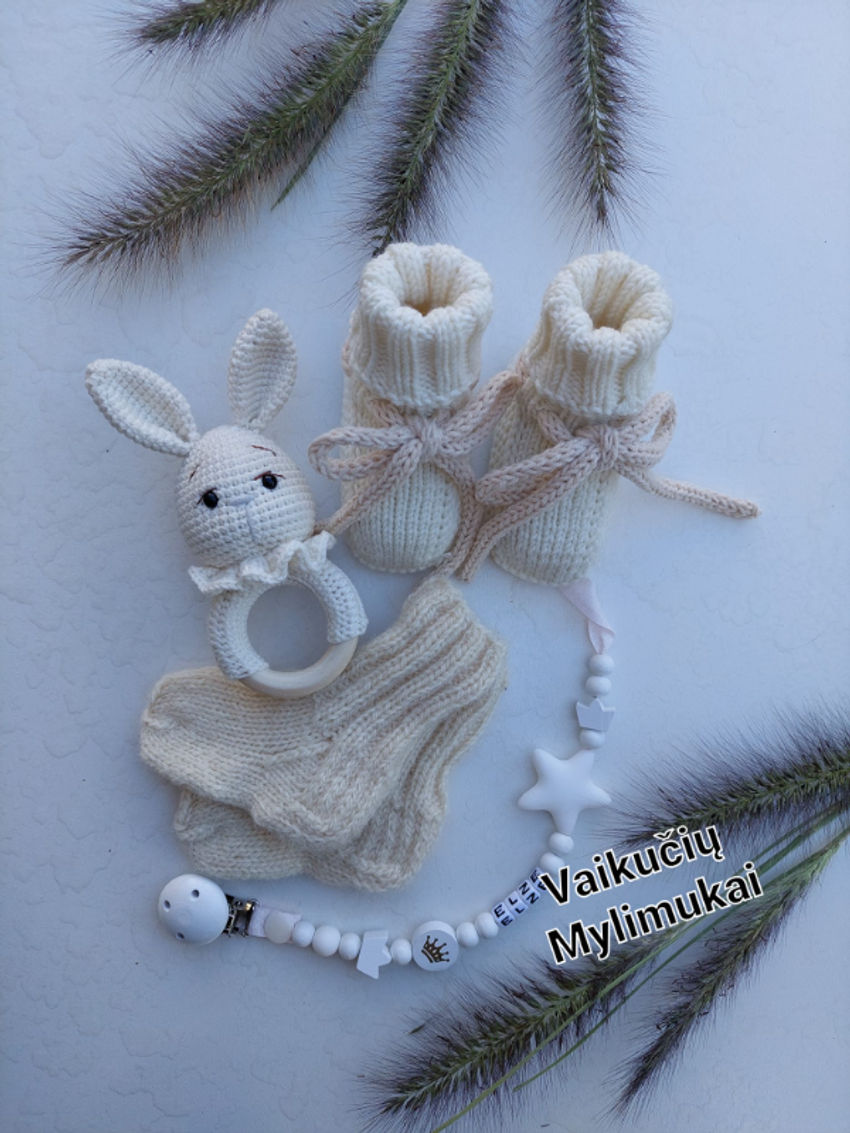 Mielas rinkinukas tapukai čiulptuko laikiklis ir barškutis ❤️ apranga | Komplektukai | mielas rinkinukas tapukai čiulptuko laik