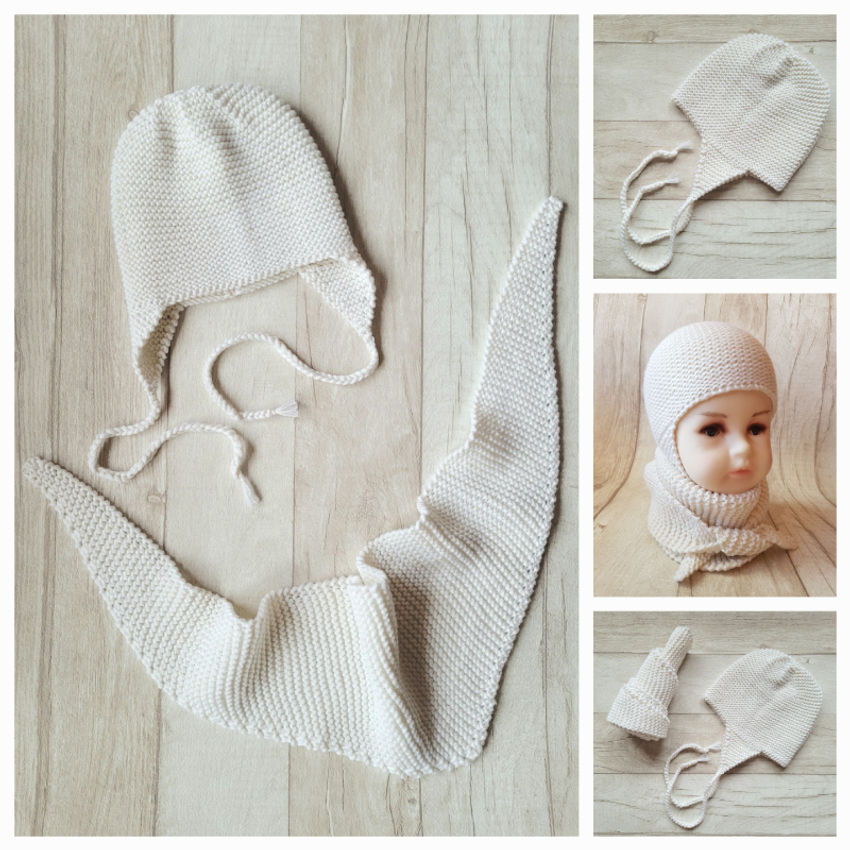 Kepurytės ir šalikėlio komplektas 100 proc merino vilna apranga | Kepurės | kepurytės ir šalikėlio komplektas 100 pr