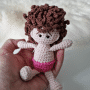 žaislai | lėlės | rankų darbo maža nerta lėlytė 14 cm     