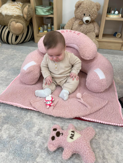 Dovanos | naujagimiams | Funkcinė pagalvė teddy bear pink midil