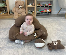 Funkcinė pagalvė lovely teddy dark brown s  komplektas