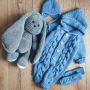 apranga | Kombinezonai | megzti romperiukai su pynių raštu kūdiki
