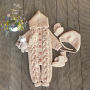 apranga | Kombinezonai | megzti romperiukai su pynių raštu kūdiki