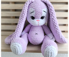  rankų darbo minkštas švelnus zuikutis  28 cm dydžio