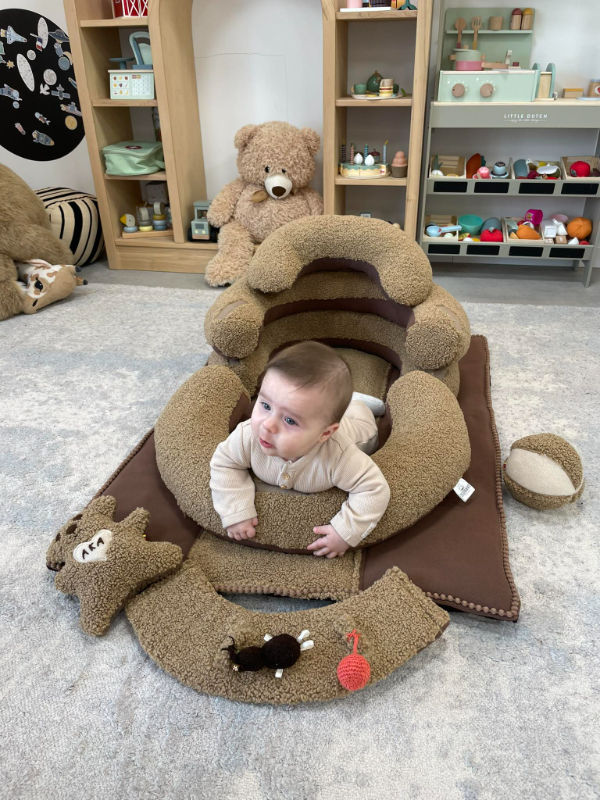 Sėdinukas transformeris su pailgu kilimėliu teddy karamelinis