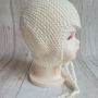 apranga | Kepurės | 100 merino vilnos kepurytė 0-3 mėn 3-6mė