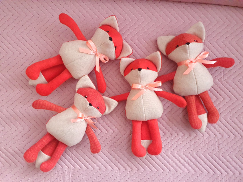žaislai | minkšti | lapė rankų darbo siuvimo ūgis 28 cm