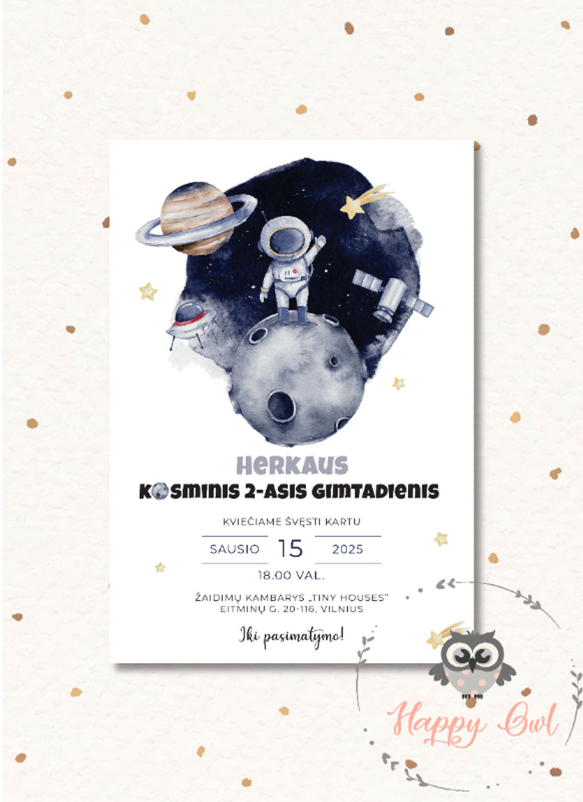 dekoracijos | spauda | kvietimai “kosmosas” krikštynoms gimtadi