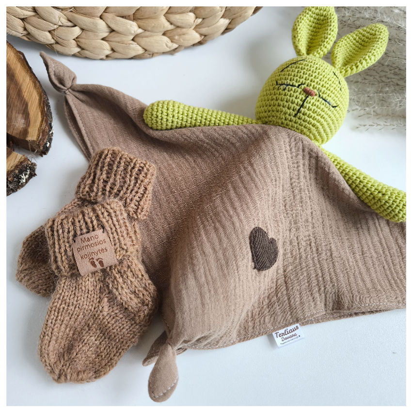 Miego draugas merino ir alpakos vilnos kojinytės su užrašu Dovanos | naujagimiams | miego draugas merino ir alpakos vilnos