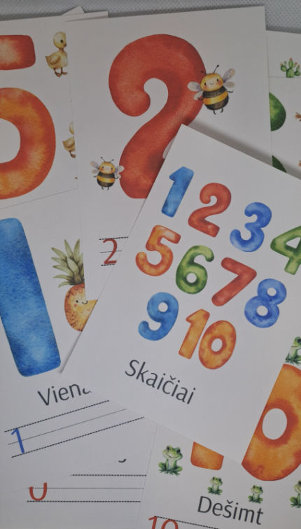 dekoracijos | spauda | Skaičių mokymosi kortelės