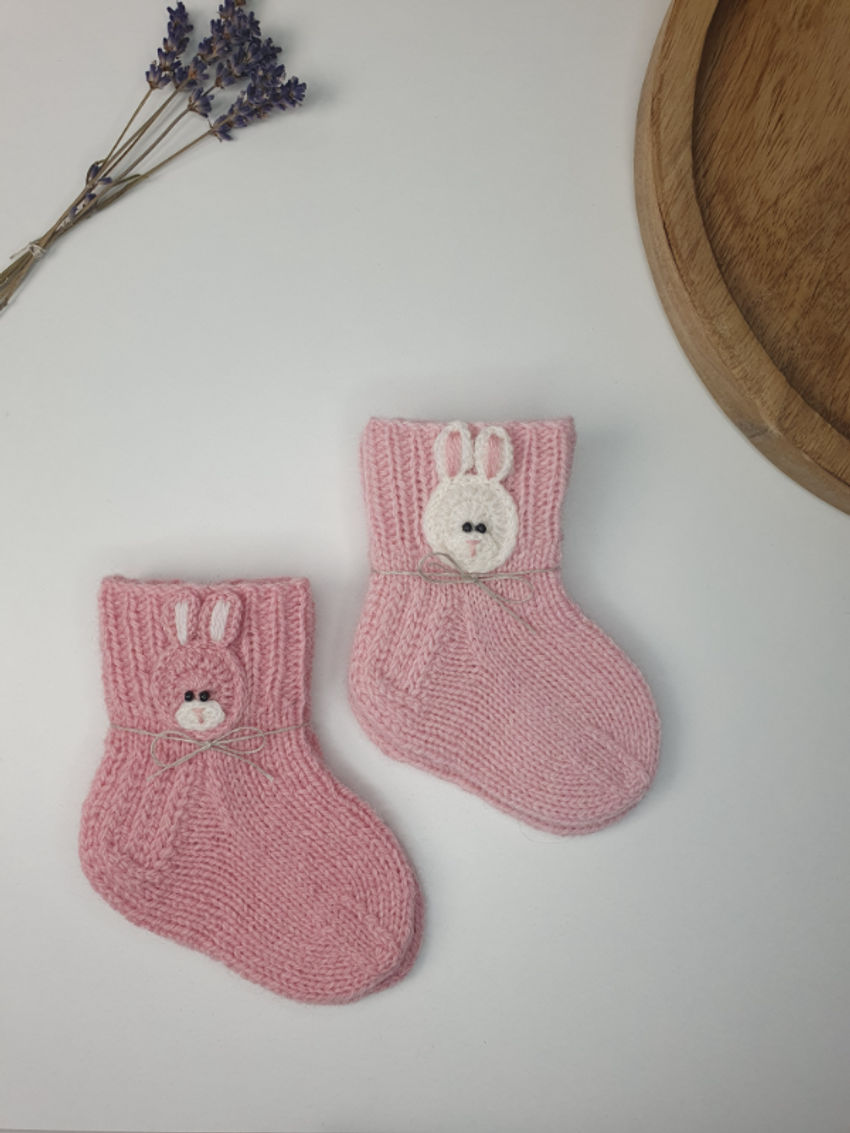 Šiurkščios vilnos kojinytės naujagimiui pėdutės ilgis 9cm avalynė | kojinės | šiurkščios vilnos kojinytės naujagimiui