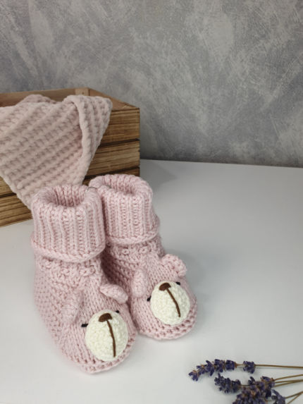avalynė | tapukai | Merino vilnos rožiniai tapukai - meškuči