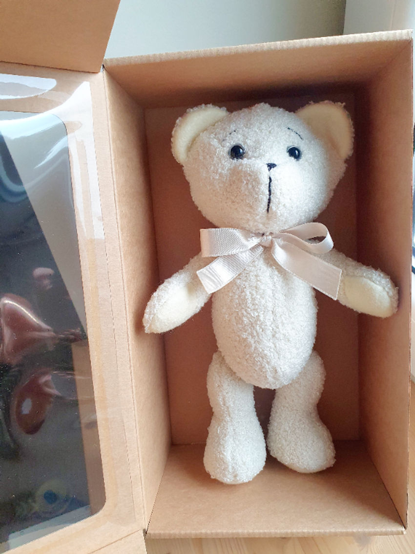 Meškutis dovanų dėžutėje ūgis 30 cm žaislai | minkšti | meškutis dovanų dėžutėje ūgis 30 cm