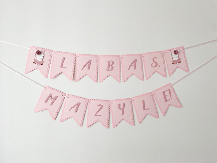 Naujagimio pasitikimo girlianda “zuikutė” baby shower vėliavėlės dekoracija dekoracijos | šventėms | naujagimio pasitikimo girlianda “zuikutė
