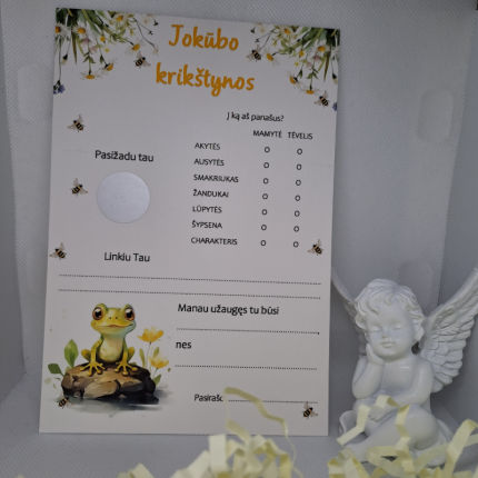 dekoracijos | spauda | Krikštynų žaidimų kortelių komplektas su