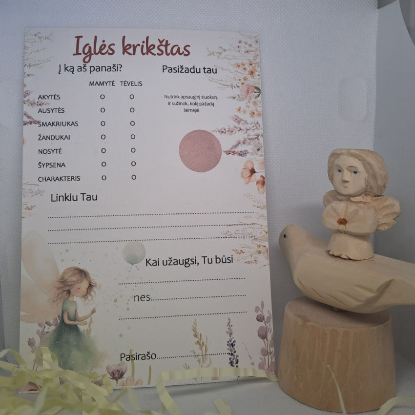 dekoracijos | spauda | krikštynų žaidimo kortelių komplektas su