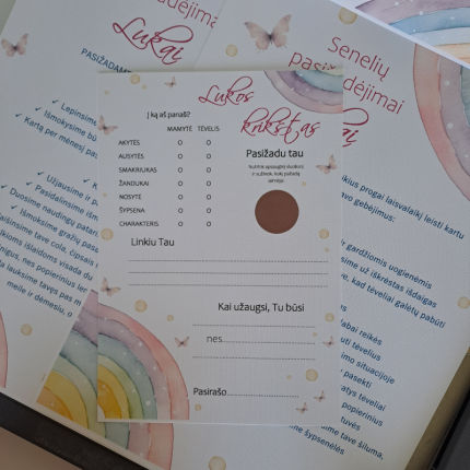 dekoracijos | spauda | Krikštynų žaidimo kortelių komplektas va