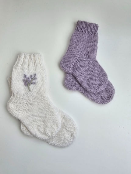 avalynė | kojinės | Kūdikių kojinių komplektas iš merino vil