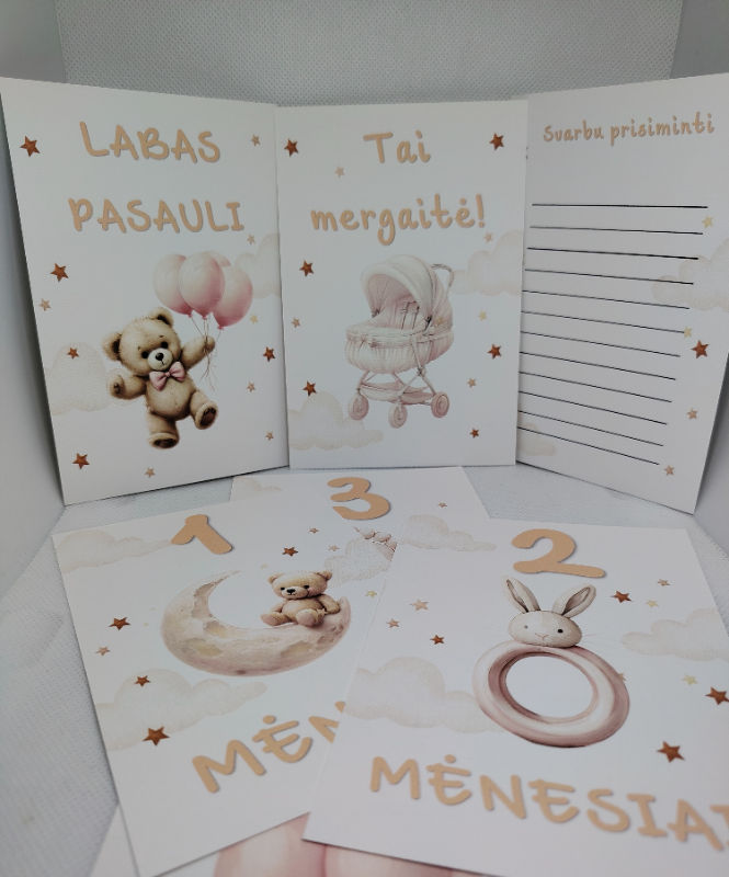 Mėnesių kortelės mergaitei
