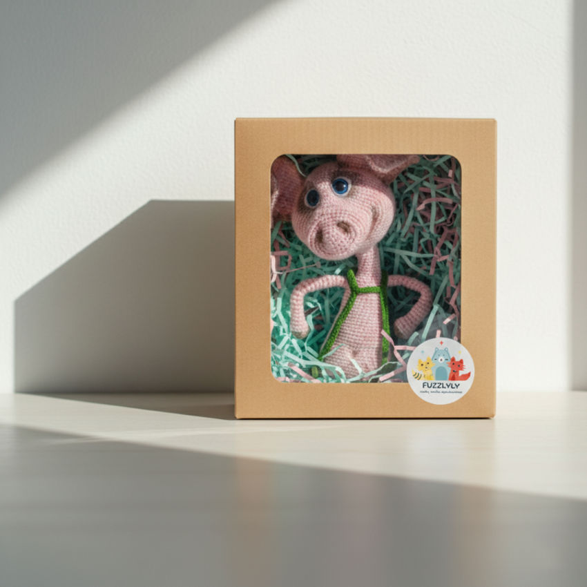 žaislai | minkšti | nertas paršiukas limer   34cm ilgio  spa