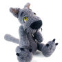 žaislai | minkšti | nertas pilkas vilkas milo  24 cm ilgio  