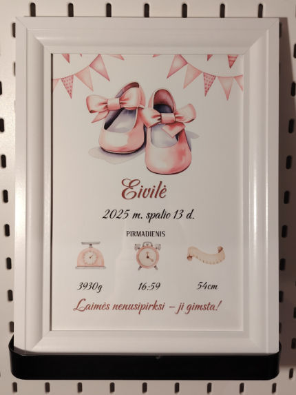 Dovanos | naujagimiams | Mergaitės gimimo metrikai