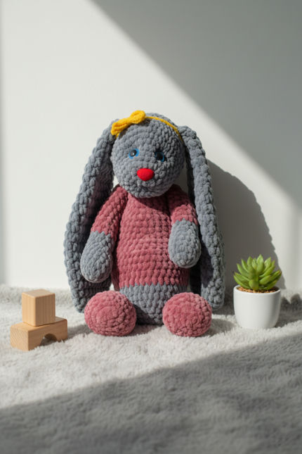 žaislai | minkšti | Zuikis beni  spalva pilka  32cm 