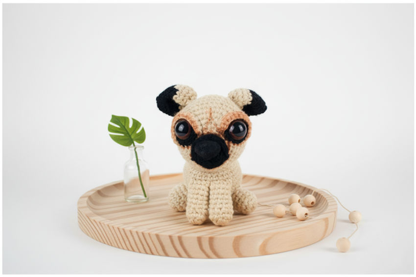 žaislai | minkšti | mopsiukas miki  10 cm ilgio 