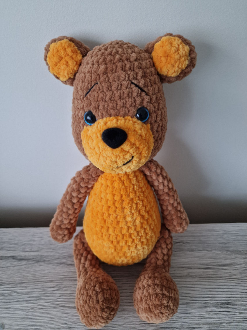Pliušinis rankų darbo meškutis 30cm dydžio rudos spalvos žaislai | minkšti | pliušinis rankų darbo meškutis 30cm dyd