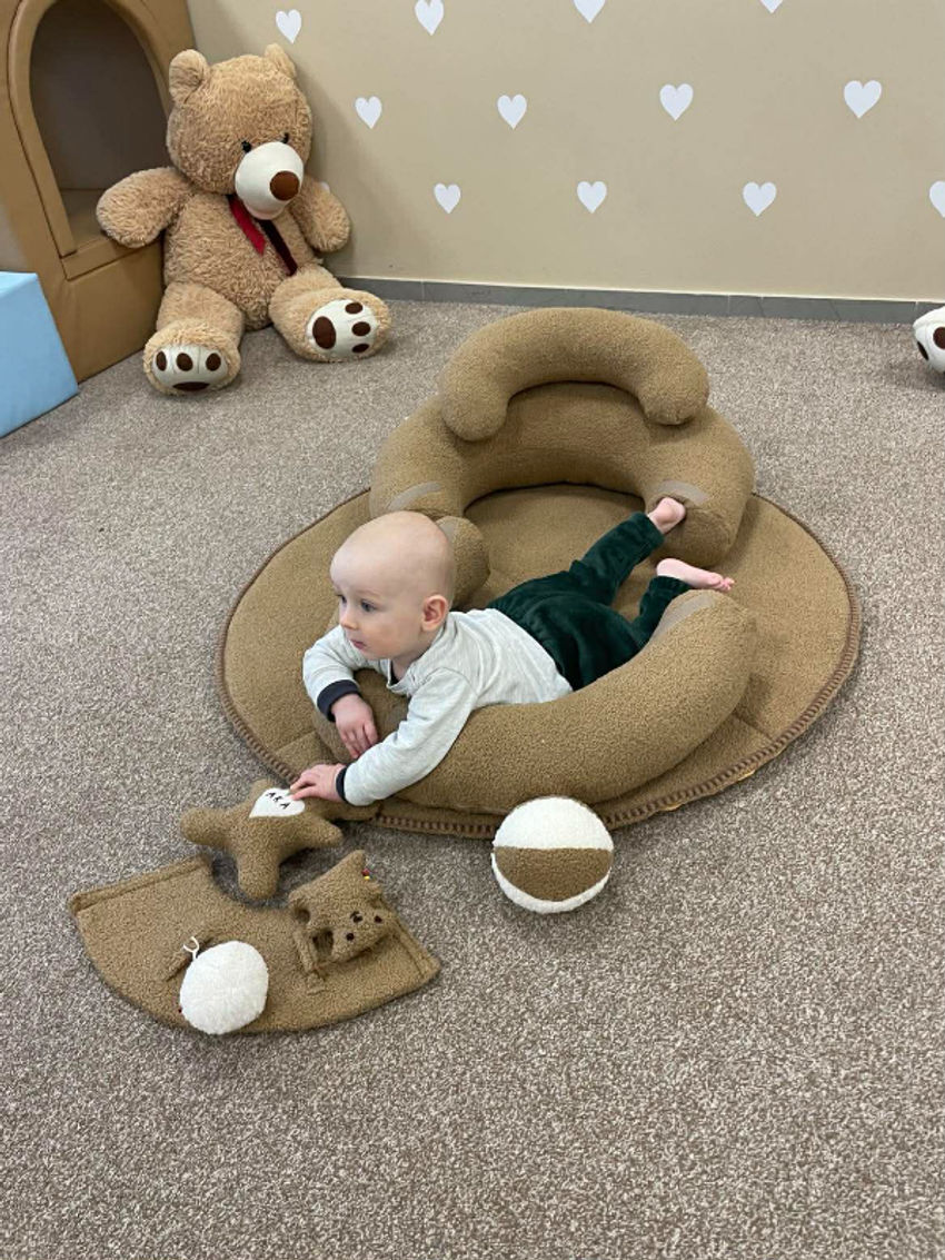 Sėdinukas kūdikiams „komfortas“ su kilimėliu 90 cm | teddy karamelė Dovanos | naujagimiams | sėdinukas kūdikiams „komfortas“ su kilim