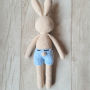 žaislai | minkšti | nertas rankų darbo zuikutis 33 cm ūgio d