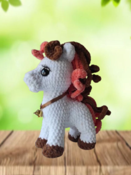 žaislai | minkšti | Nertas minkštas mielas arkliukas  22 cm 