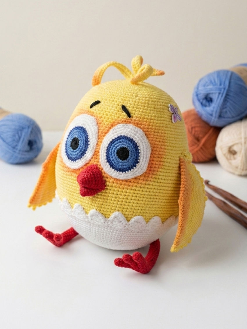 žaislai | minkšti | 🐥 nertas viščiukas „saulutis“  38cm ilg