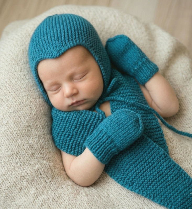 Kepurytės šalikėlio ir pirštinyčių komplektas nuo gimimo merino vilna