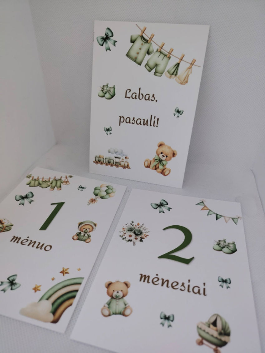 Dovanos | naujagimiams | mėnesių kortelės kūdikiui