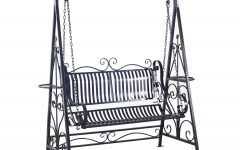 1-person Antique Black Iron Outdoor Swings