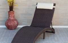 Brown Folding Patio Chaise Lounger Chairs