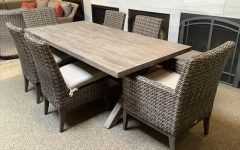 Distressed Gray Wicker Patio Dining Sets